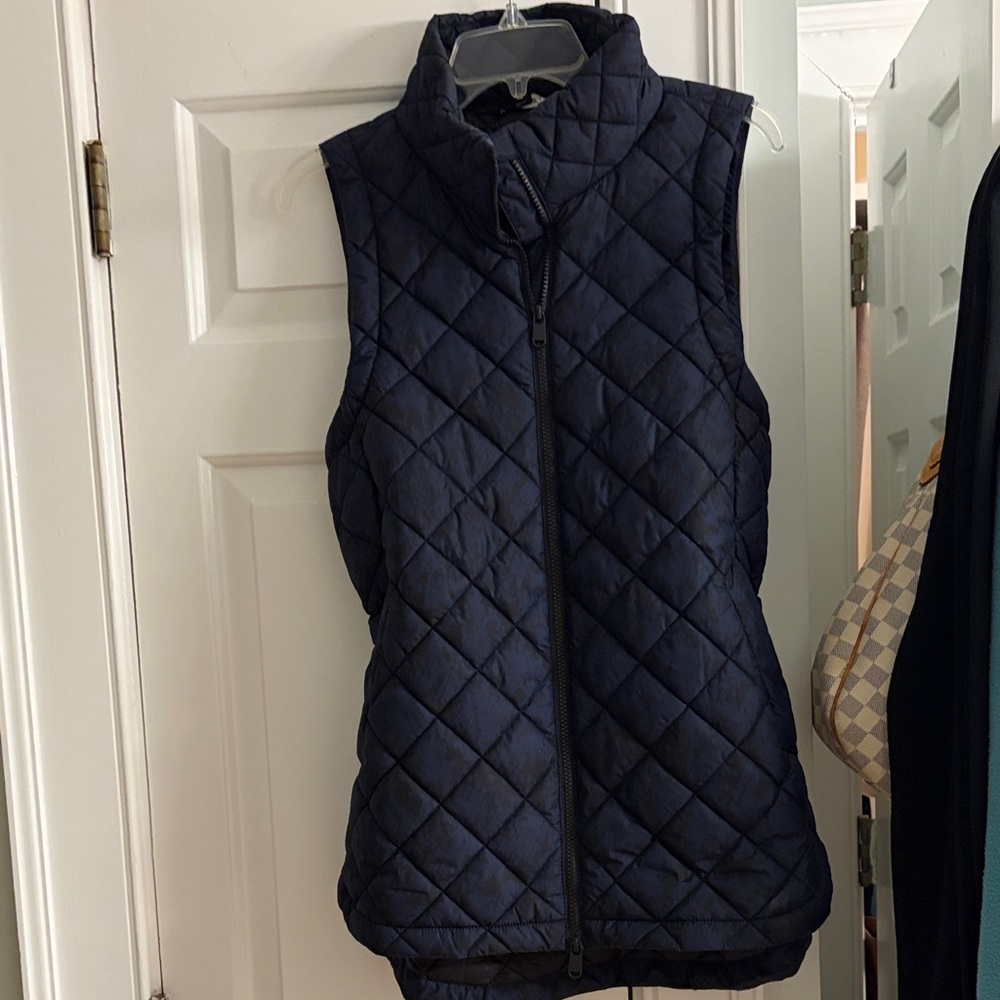Sleeveless Quilted Puffer Vest - Navy